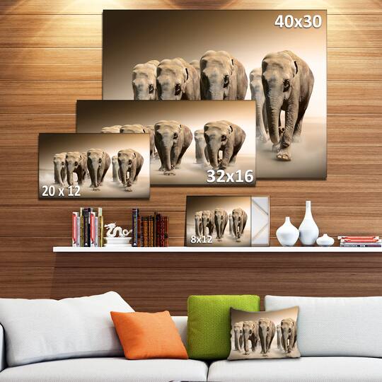 Designart - Walking Herd of Elephants
